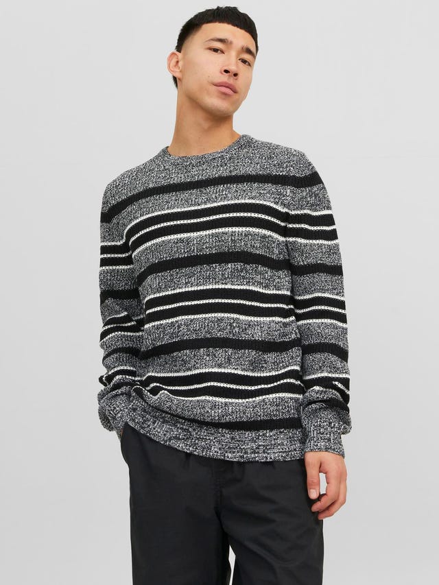 Jack & Jones Csíkos Személyzeti nyakú pulóver - 12243000