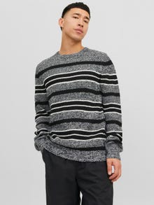 Jack & Jones W paski Sweter z dzianiny z okrągłym dekoltem -Black - 12243000