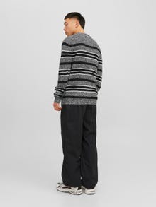 Jack & Jones W paski Sweter z dzianiny z okrągłym dekoltem -Black - 12243000