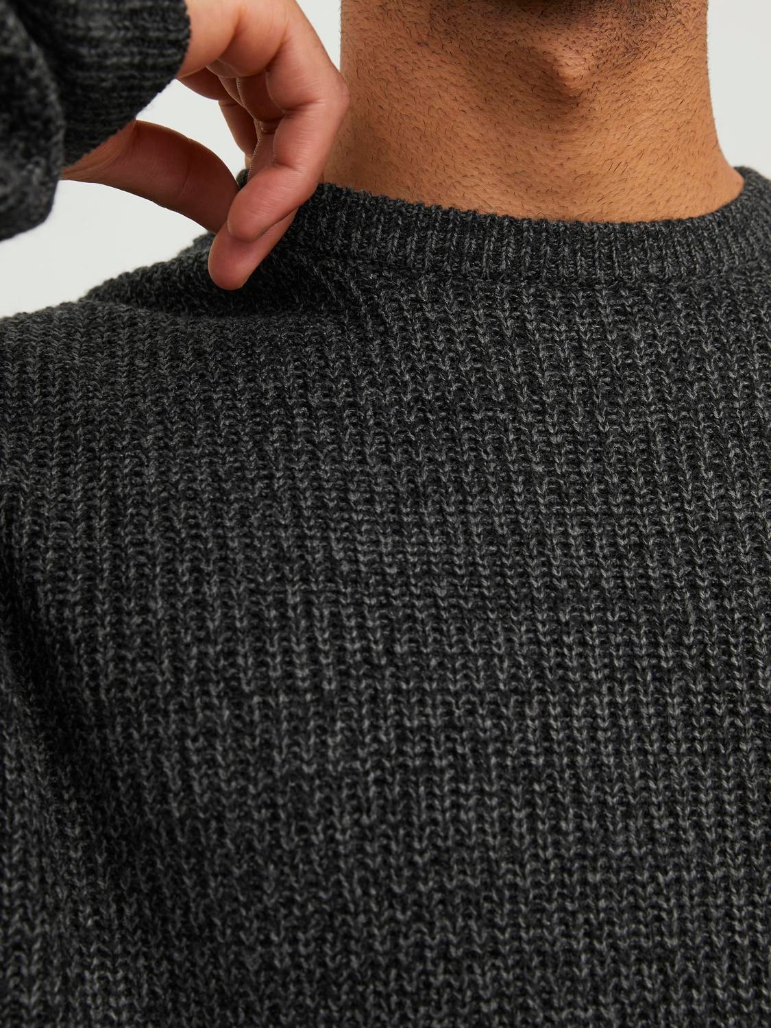 Jack & Jones Gestreift Strickpullover mit Rundhals -Black - 12243000