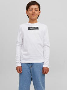 Jack & Jones Logo T-shirt Voor jongens -White - 12243038