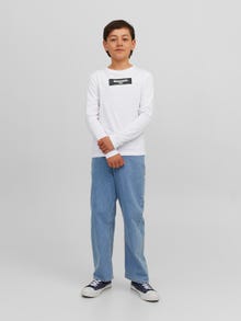 Jack & Jones Logo T-skjorte For gutter -White - 12243038