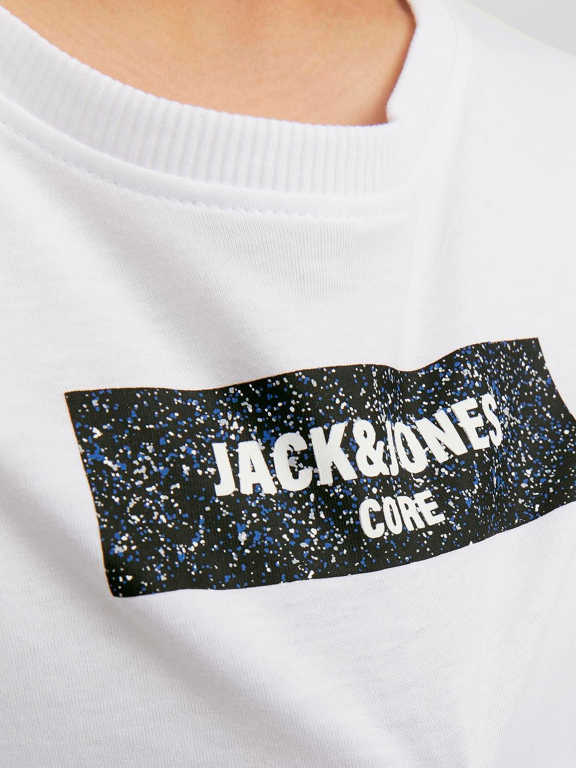 Jack & Jones Logo T-skjorte For gutter -White - 12243038