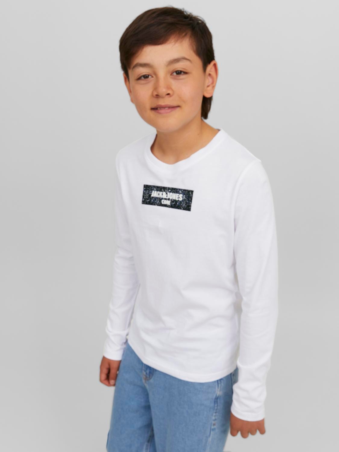 Jack & Jones Logo T-skjorte For gutter -White - 12243038