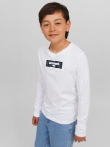 Jack & Jones Z logo T-shirt Dla chłopców -White - 12243038