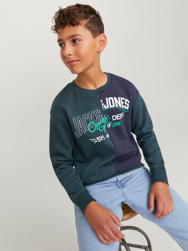 Jack & Jones Bedrukt Sweatshirt met ronde hals Voor jongens - 12243092