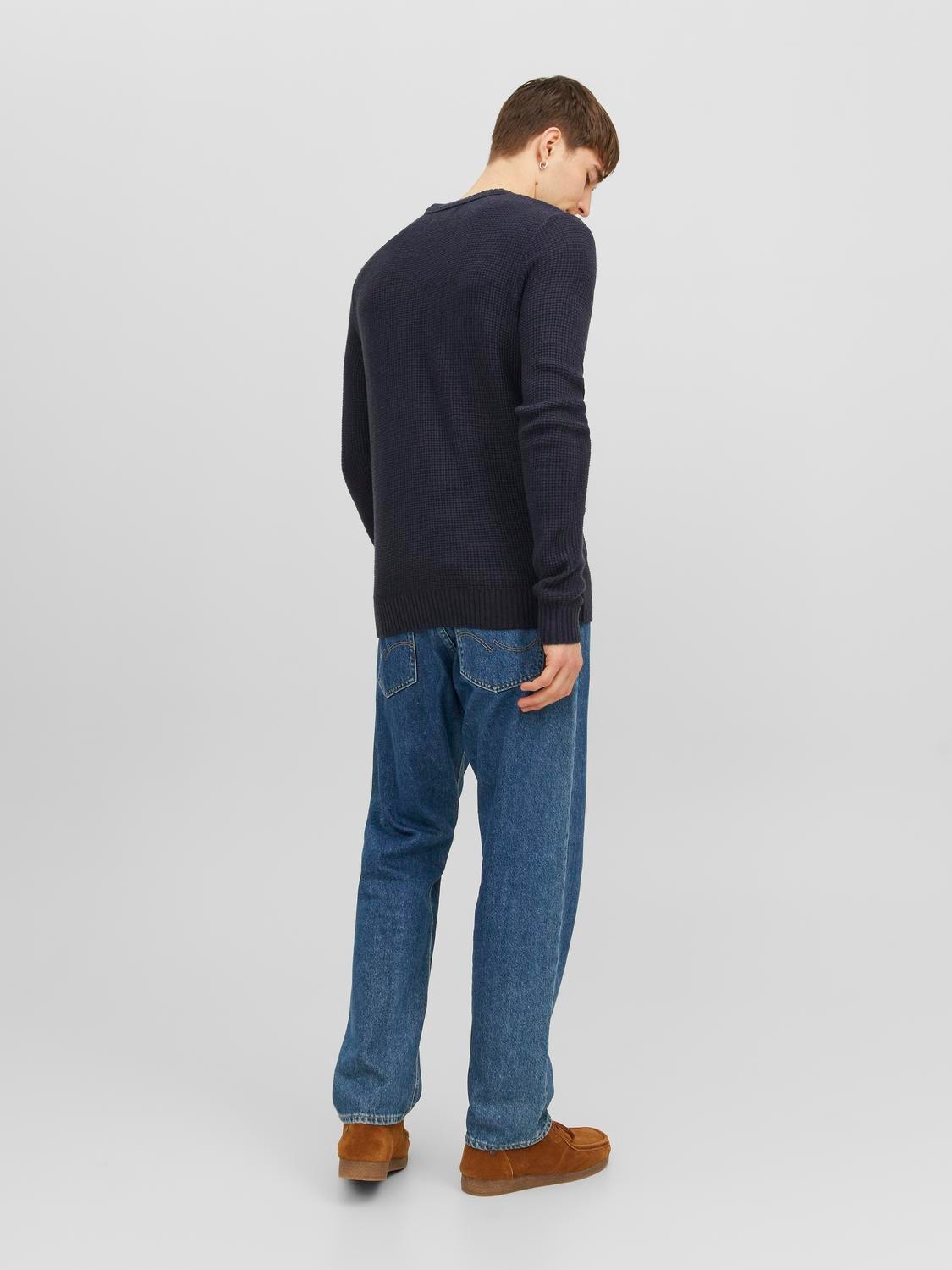 Jack & Jones Plain Crew Neck Jumper -Total Eclipse - 12243116