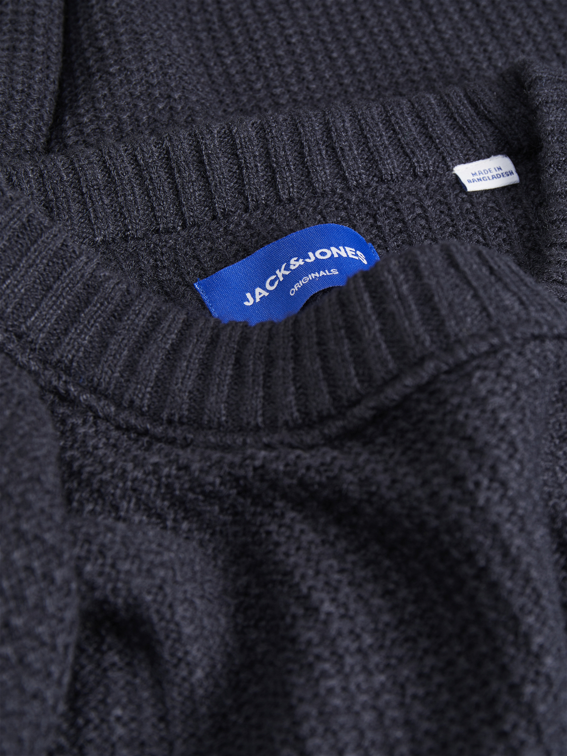 Jack & Jones Enfärgat Crewneck Stickad tröja -Total Eclipse - 12243116