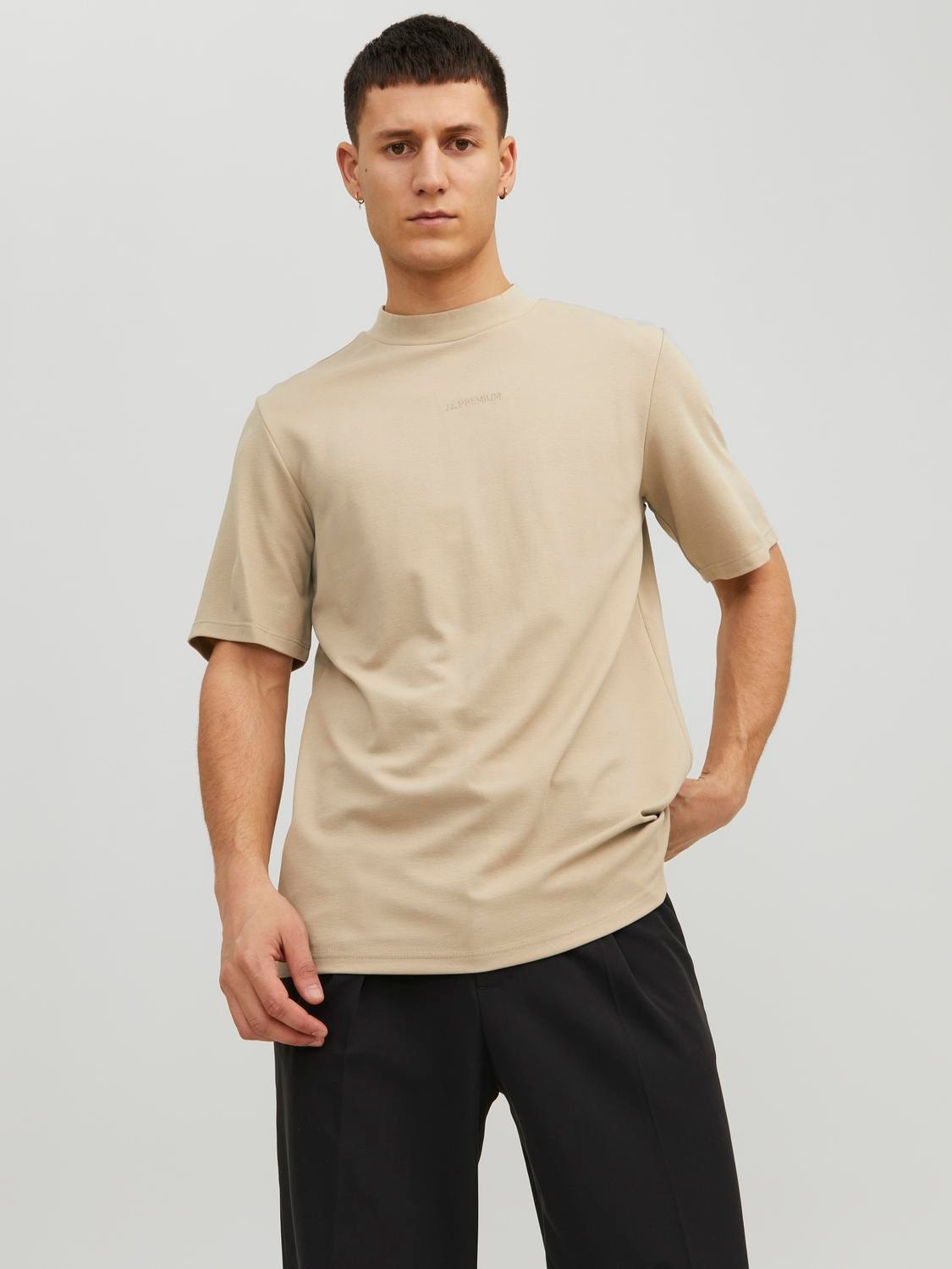 Jack & Jones Logo Kruhový výstřih Tričko -Pure Cashmere - 12243136