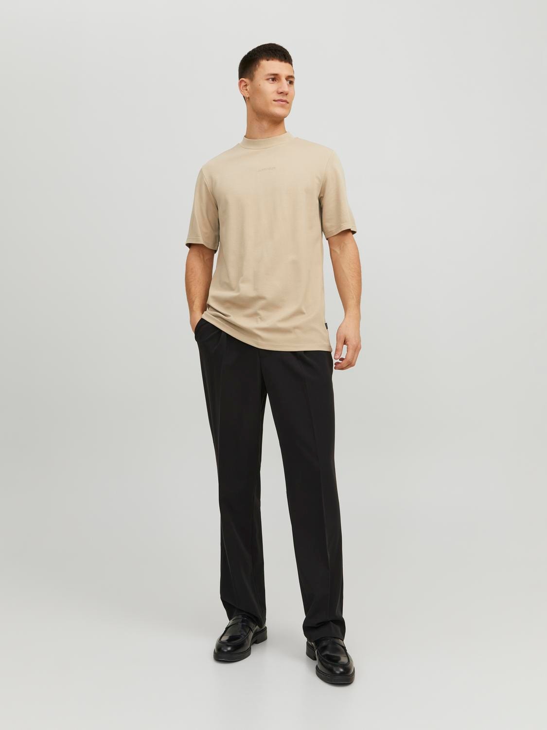 Jack & Jones Logo Kruhový výstřih Tričko -Pure Cashmere - 12243136