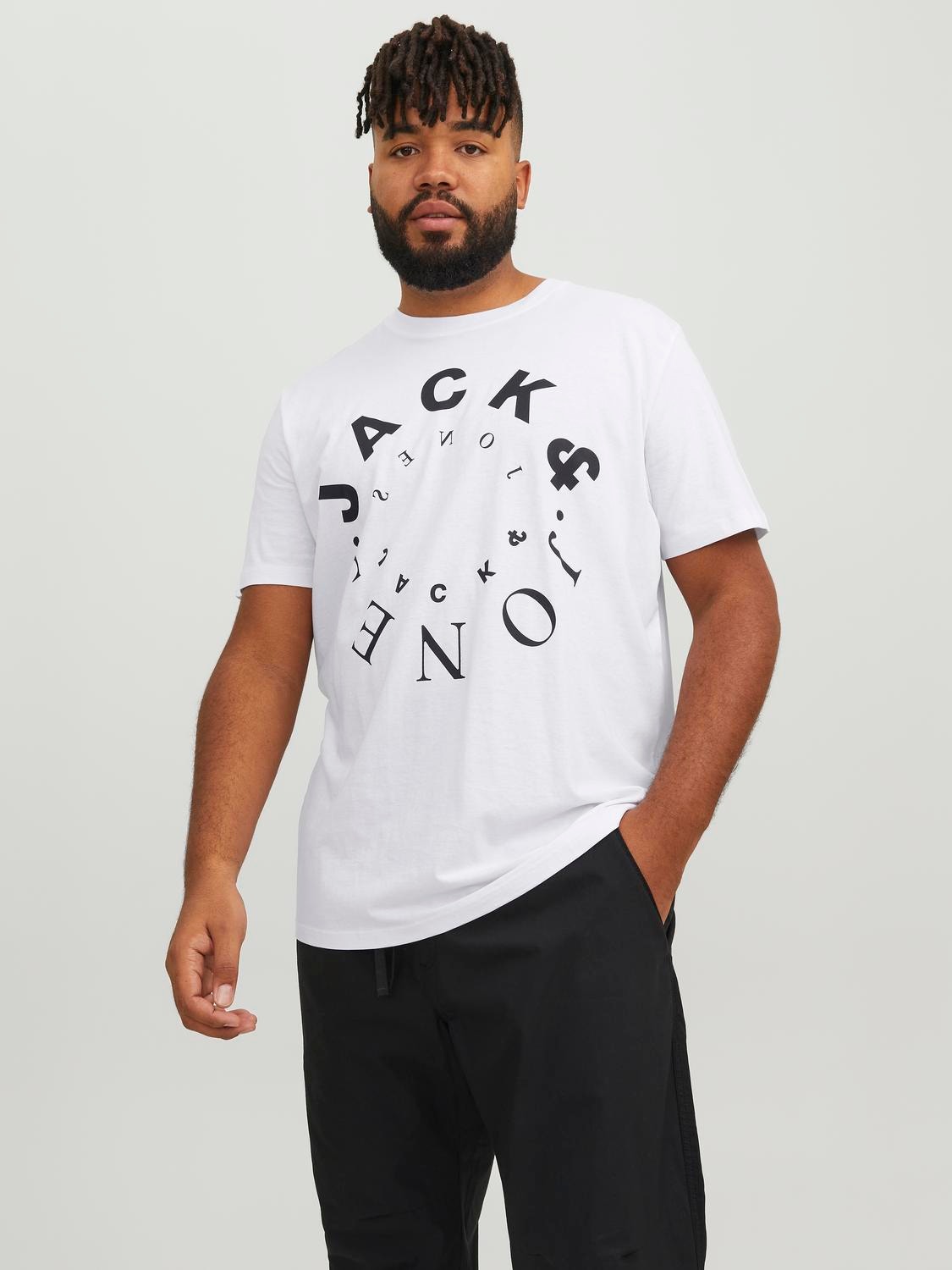 Plus Size Gedruckt & Jack Jones® T-shirt | | Weiß