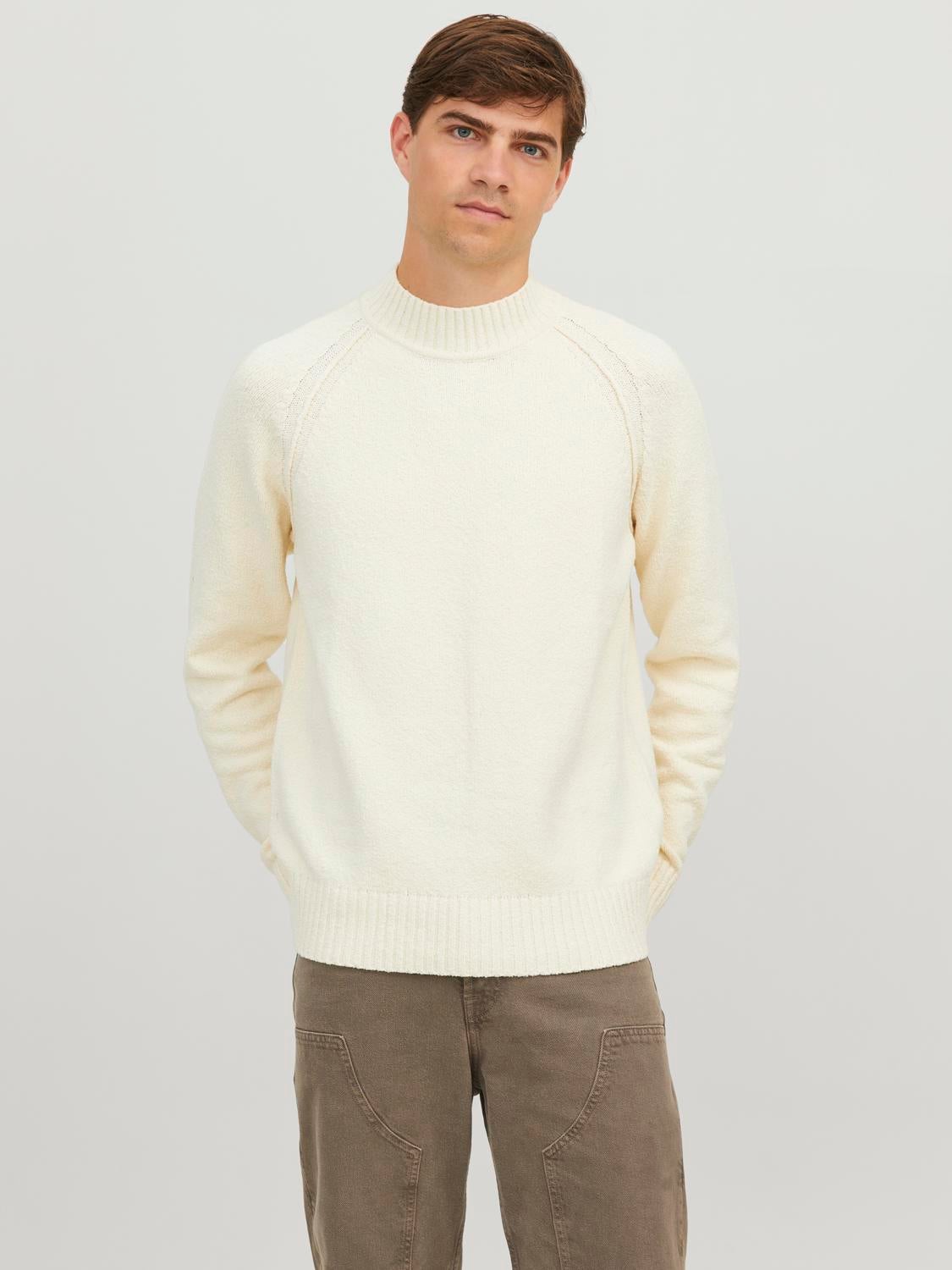 Mens plain white clearance jumper