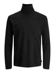 Jack & Jones Camiseta Liso De cuello vuelto -Black - 12243471