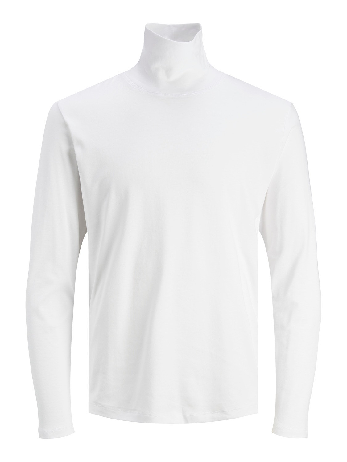 Jack & Jones Ühevärviline Rullkrae T-särk -White - 12243471