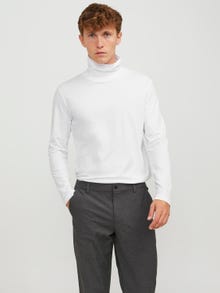 Jack & Jones Bez vzoru Rulový límec Tričko -White - 12243471