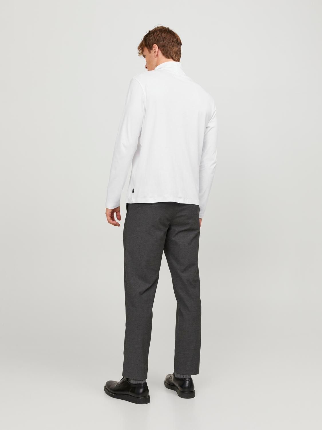 Jack & Jones Bez vzoru Rulový límec Tričko -White - 12243471