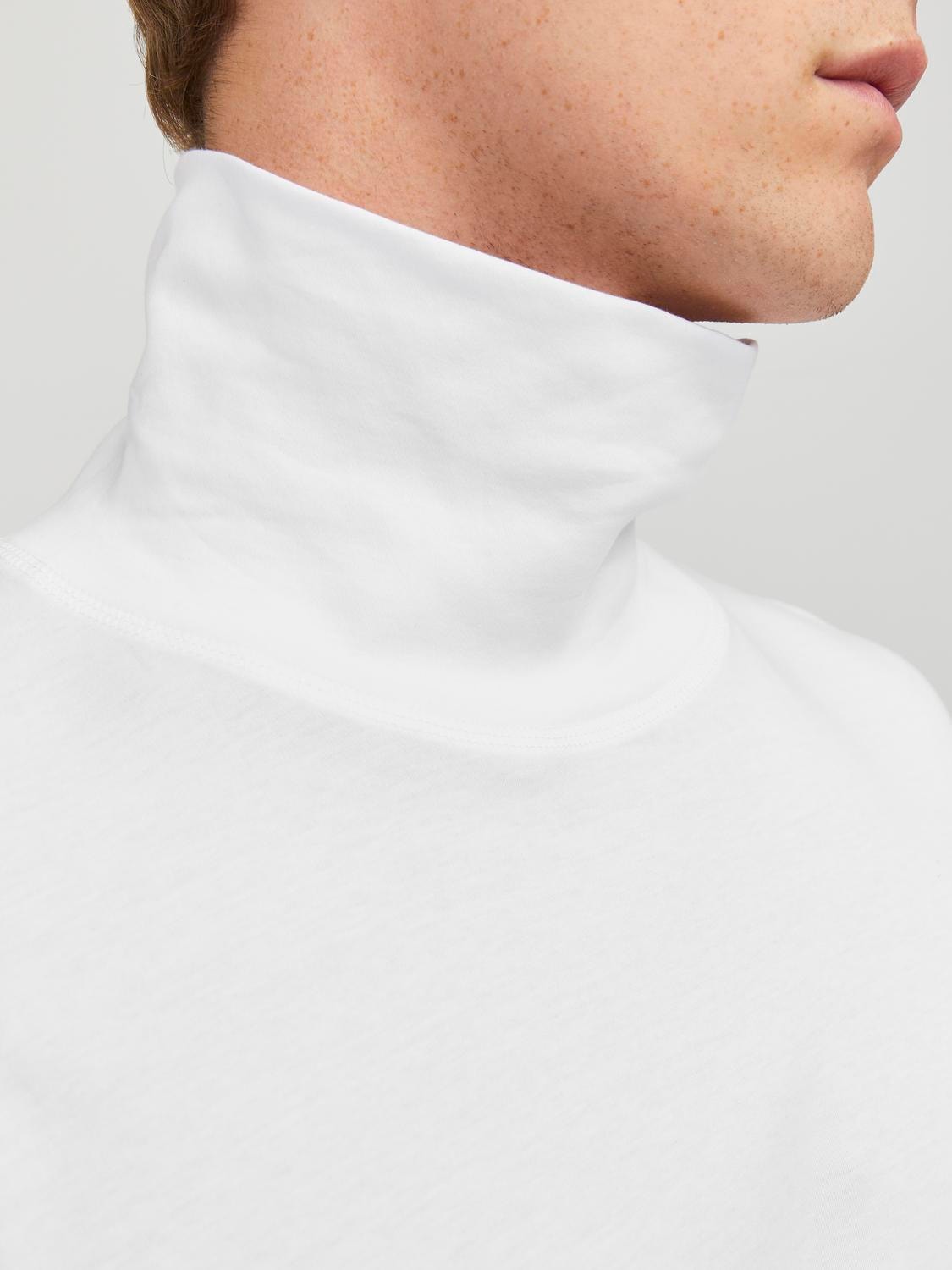 Jack & Jones Camiseta Liso De cuello vuelto -White - 12243471