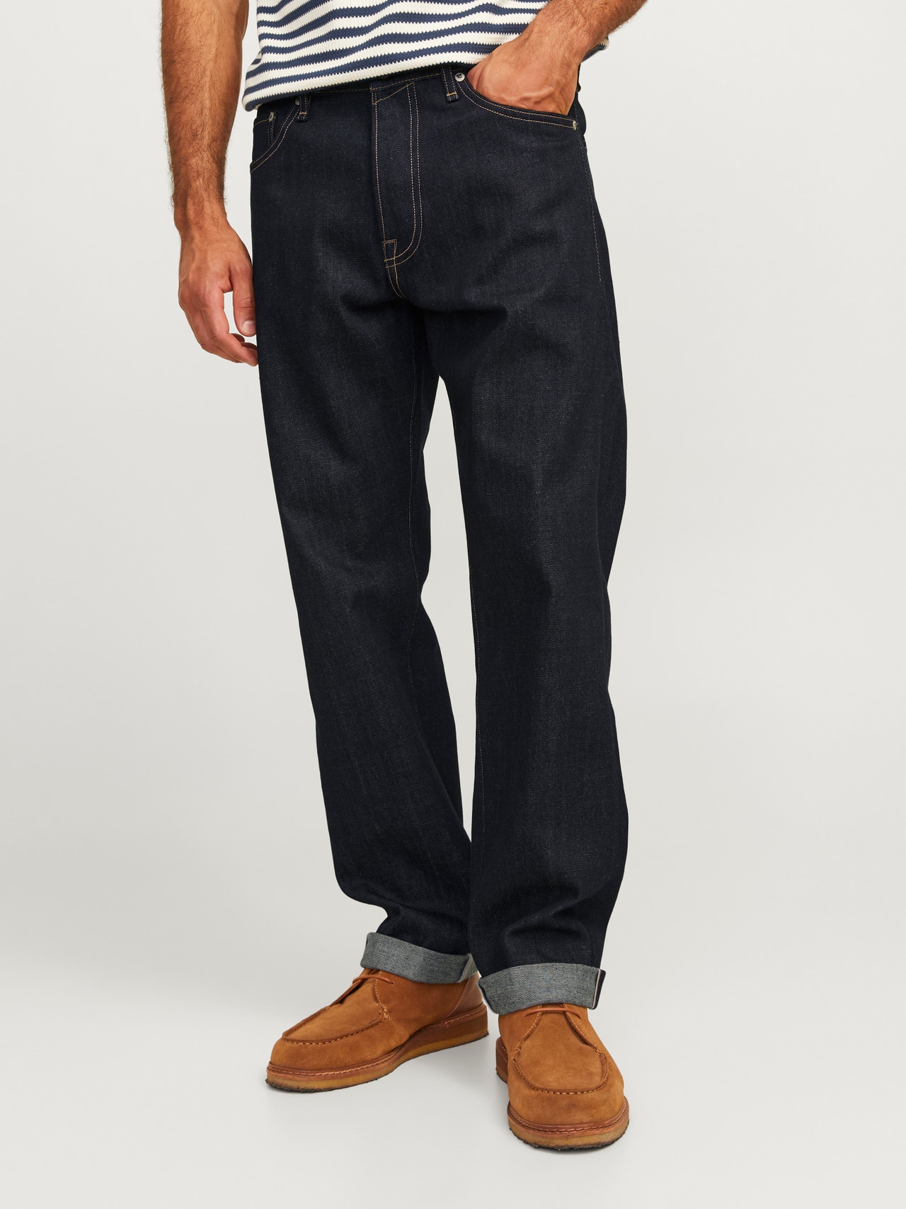 Jack & Jones Rddrelaxed Royal Selvedge Re 330 Noos, zwart denim, 32W x 32L Jack & Jones Rddrelaxed Royal Selvedge Re 330 Noos, zwart denim, 32W x 32L