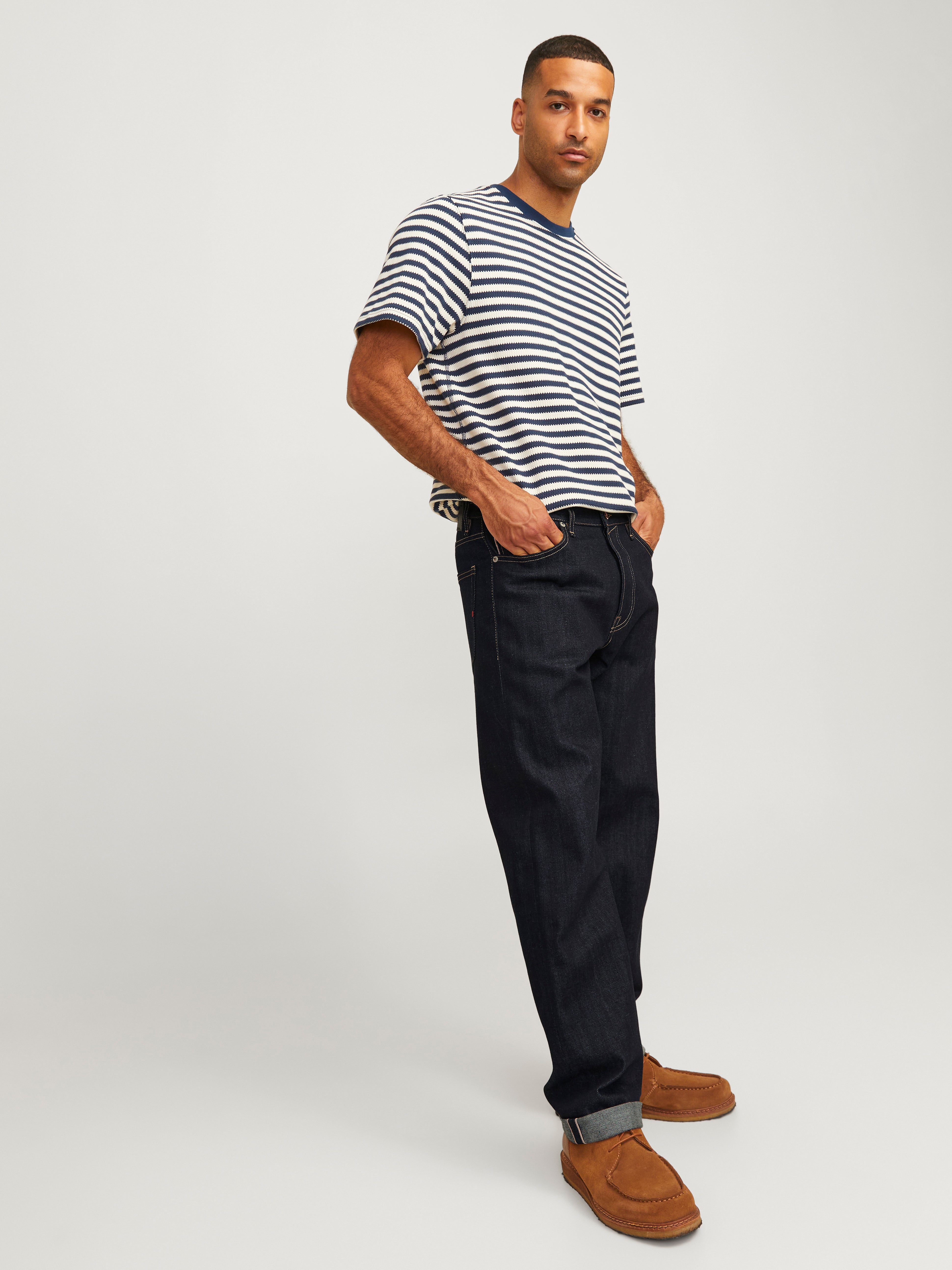 JACK & JONES Jeans Uomo Regular Fit – Modello RDD Royal Selvedge RE 330, Denim Comfort In Misto Cotone Riciclato, Relaxed Fit - 3