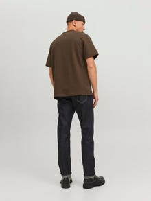 Jack & Jones RDD T-shirt Estampar Decote Redondo -Chocolate Brown - 12243500