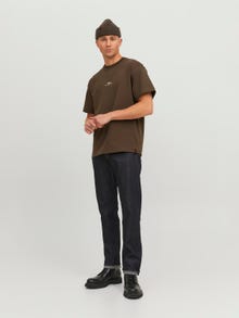 Jack & Jones RDD Printed Crew neck T-shirt -Chocolate Brown - 12243500