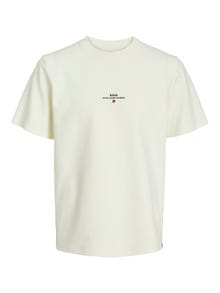 Jack & Jones RDD Bedrukt Ronde hals T-shirt -Egret - 12243500