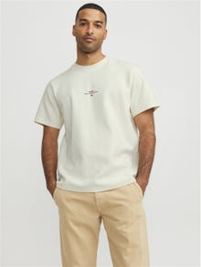 Jack & Jones RDD Potištěný Kruhový výstřih Tričko -Egret - 12243500