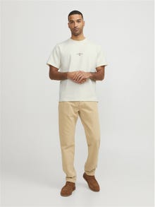 Jack & Jones RDD Potištěný Kruhový výstřih Tričko -Egret - 12243500