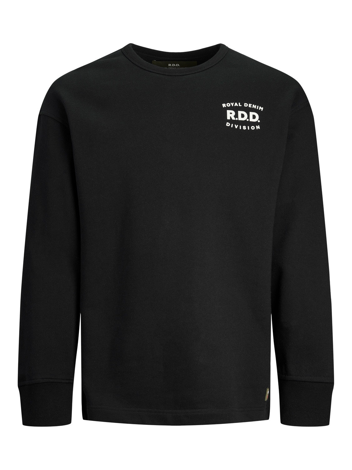 Jack & Jones RDD Printed Crew neck Sweatshirt -Black - 12243501
