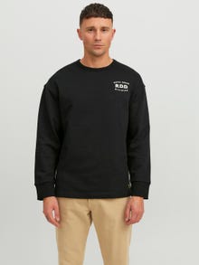 Jack & Jones RDD Gedruckt Sweatshirt mit Rundhals -Black - 12243501