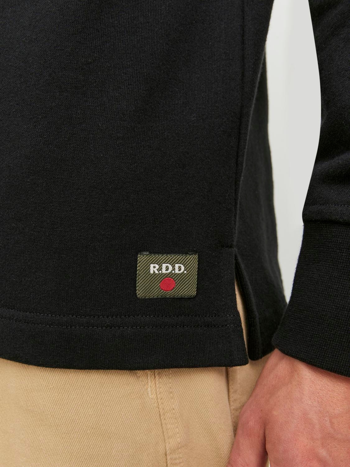 Jack & Jones RDD Printed Crew neck Sweatshirt -Black - 12243501