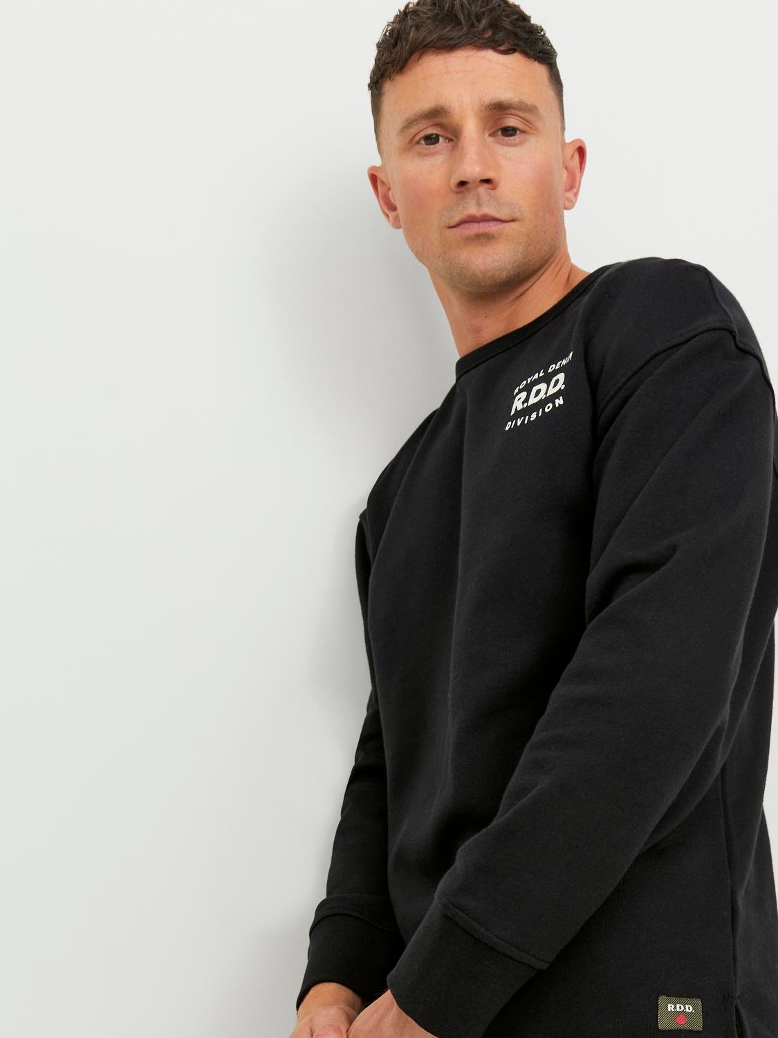 Jack & Jones RDD Gedrukt Sweatshirt met ronde hals -Black - 12243501