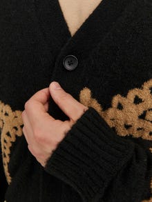 Jack & Jones Printed Knitted cardigan -Black - 12243510
