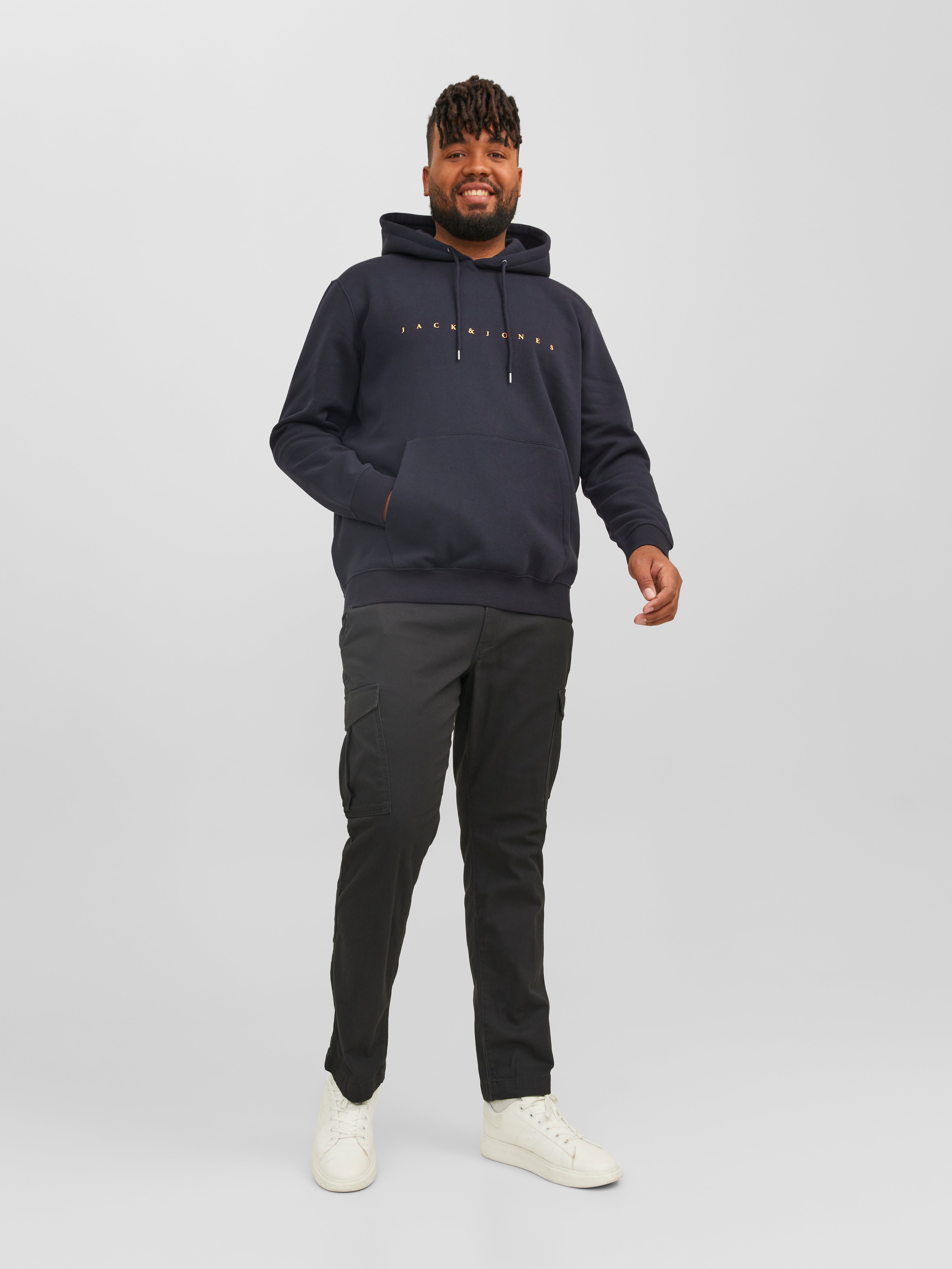 Thumbnail - Plus Size Logo Kapuzenpullover