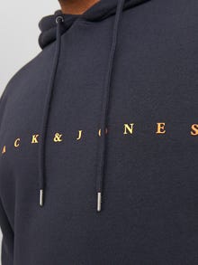 Jack & Jones Plus Size Logo Hoodie -Dark Navy - 12243527