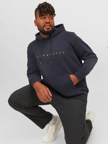 Jack & Jones Plus Size Logo Hoodie -Dark Navy - 12243527