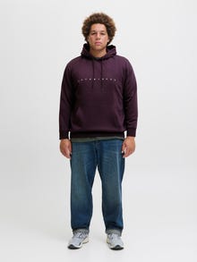 Jack & Jones Plus Size Z logo Bluza z kapturem -Plum Perfect - 12243527