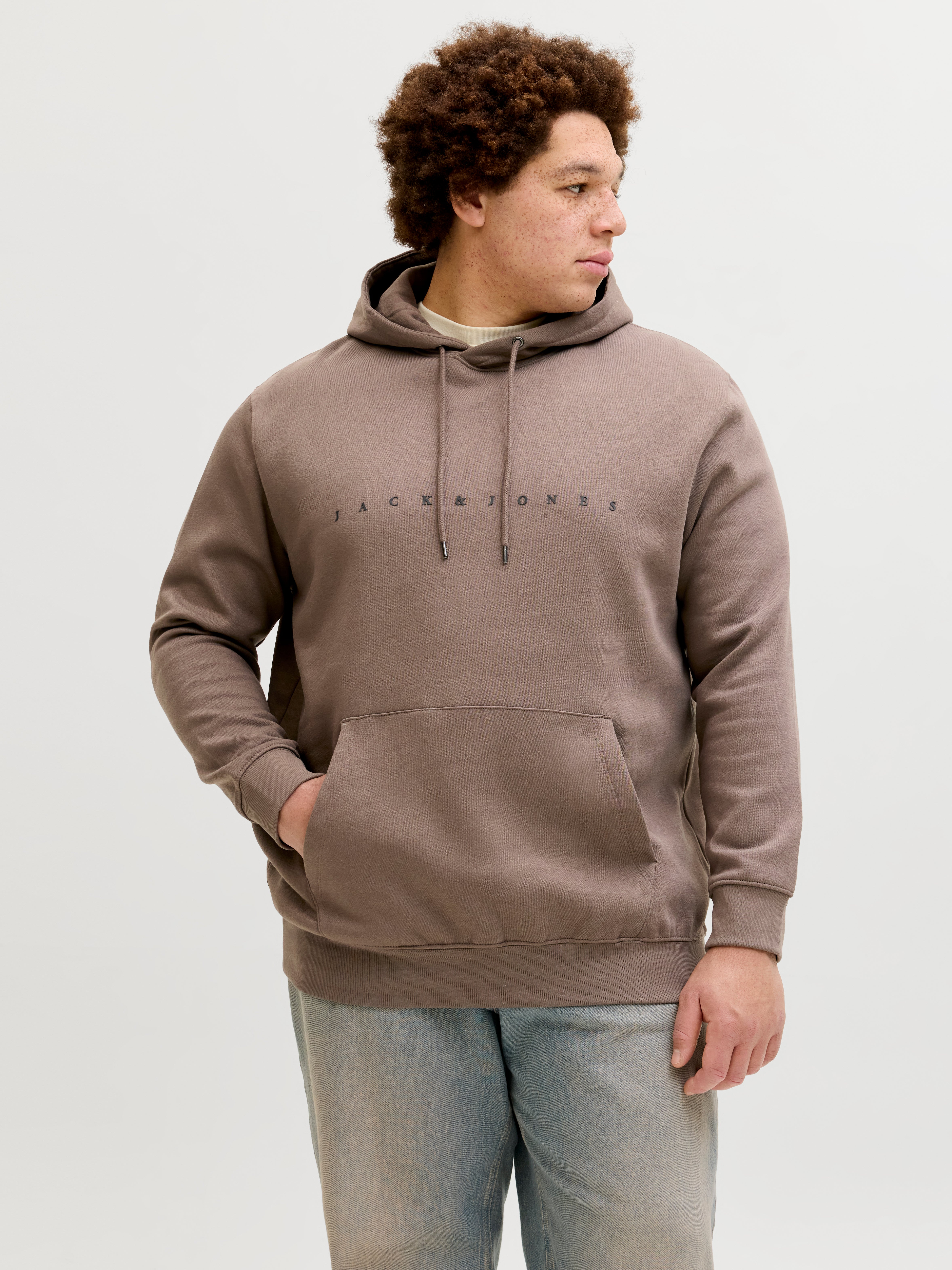 Thumbnail - Plus Size Logo Kapuzenpullover