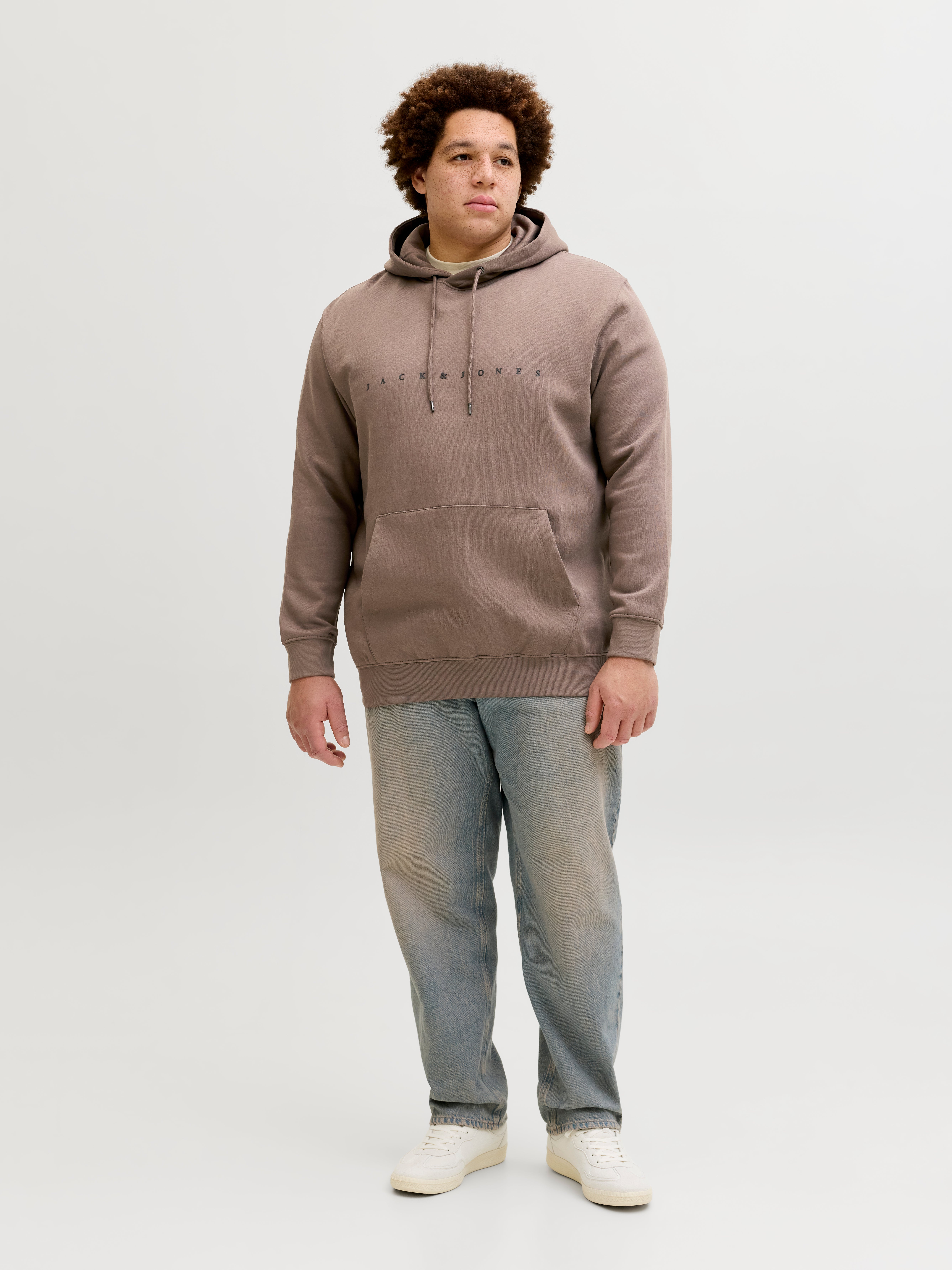 Thumbnail - Plus Size Logo Kapuzenpullover