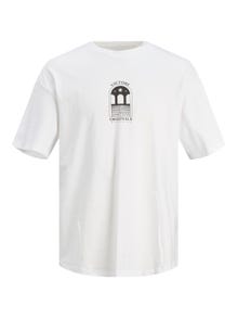 Jack & Jones Printed Crew neck T-shirt -Bright White - 12243531