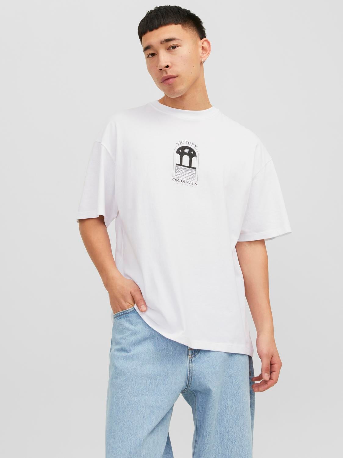 T-shirt Imprimé Col Rond - Jack & Jones - Modalova