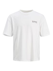 Jack & Jones Painettu Pyöreä pääntie T-paita -Bright White - 12243535