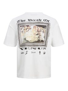 Jack & Jones Printed Crew neck T-shirt -Bright White - 12243535