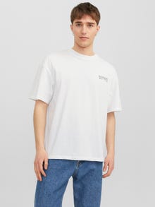 Jack & Jones Gedrukt Ronde hals T-shirt -Bright White - 12243535