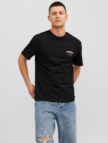 Jack & Jones Potištěný Kruhový výstřih Tričko -Black - 12243536