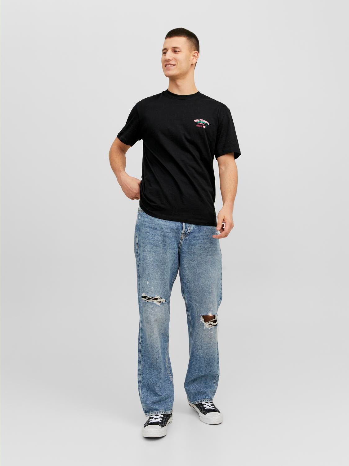 Jack & Jones Trykk O-hals T-skjorte -Black - 12243536