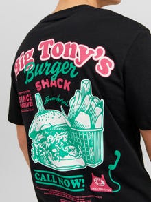 Jack & Jones Printed Crew neck T-shirt -Black - 12243536