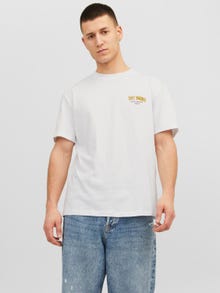 Jack & Jones Gedrukt Ronde hals T-shirt -Bright White - 12243536