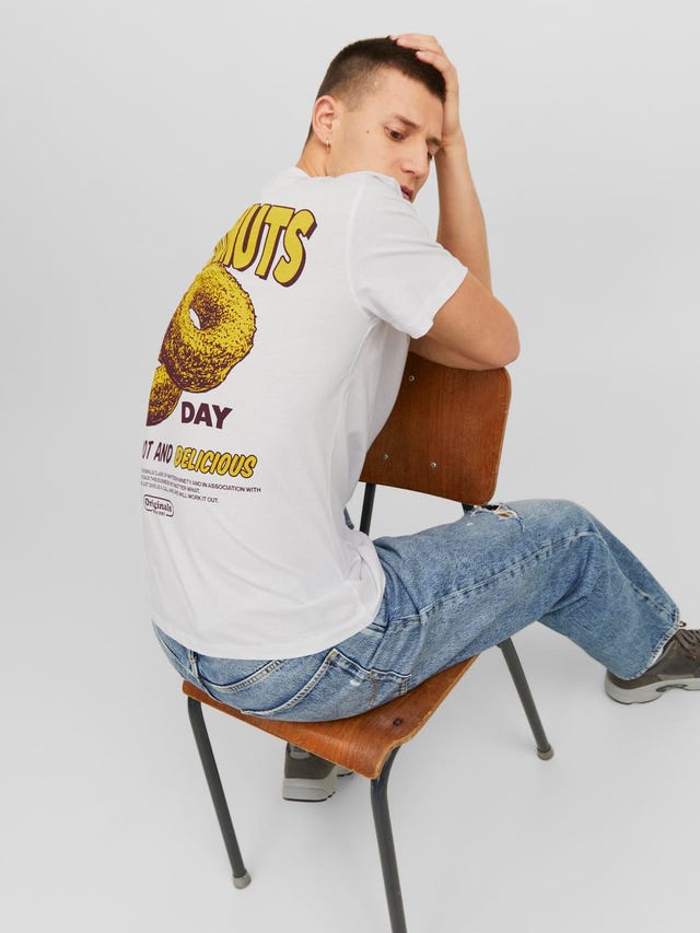 Jack & Jones Nadruk Okrągły dekolt T-shirt - 12243536