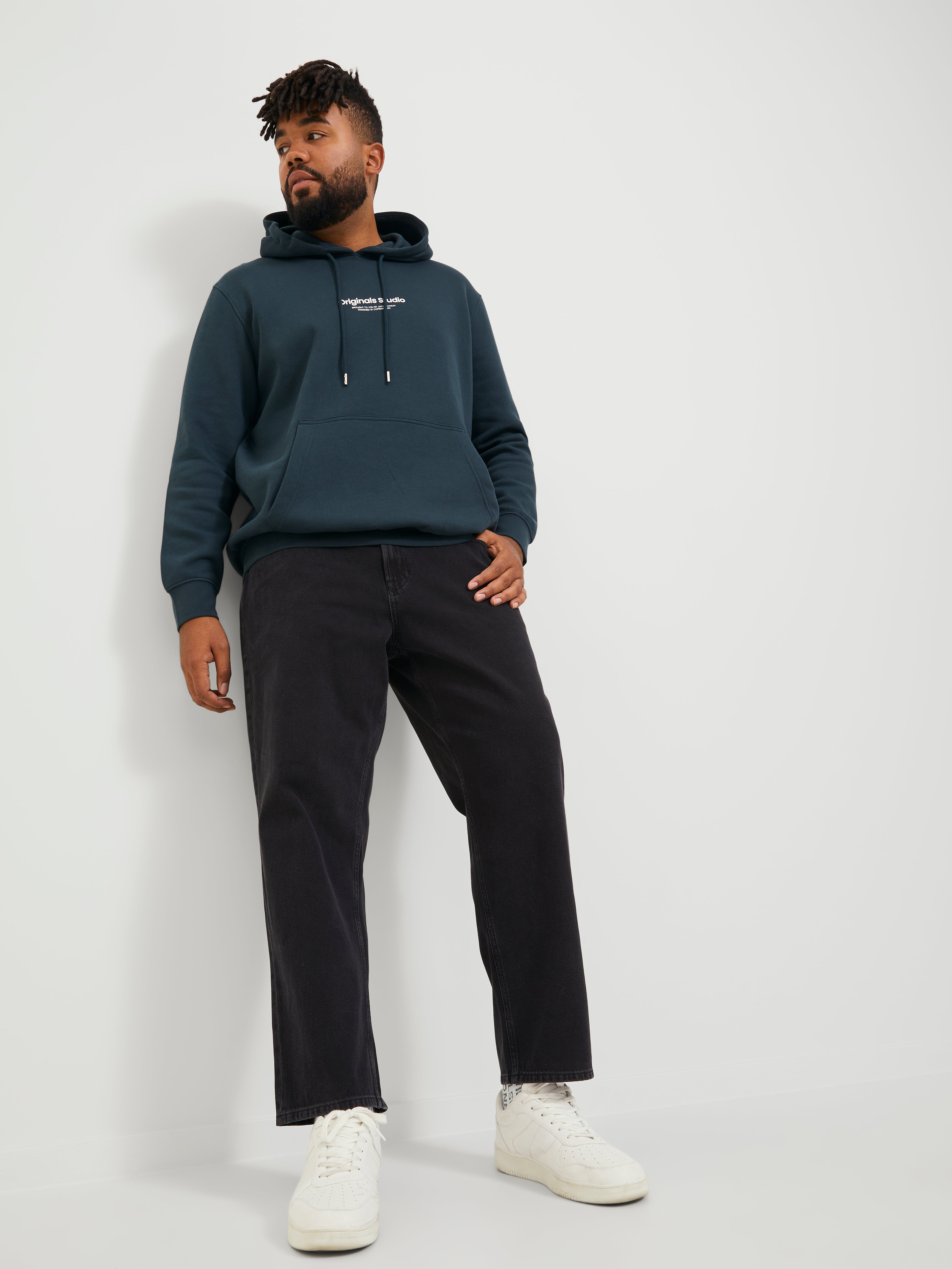 Jack & Jones Plus Size JJICHRIS JJORIGNIAL MF 912  PLS Relaxed Fit Jeans -Black Denim - 12243563